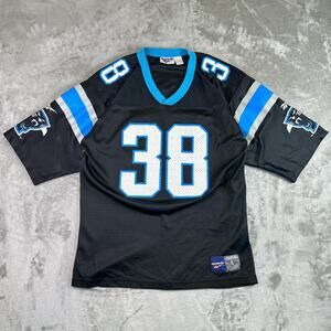 Y2K Reebok Carolina Panthers 38 Poole Jersey Men’s Large Black NFL Football